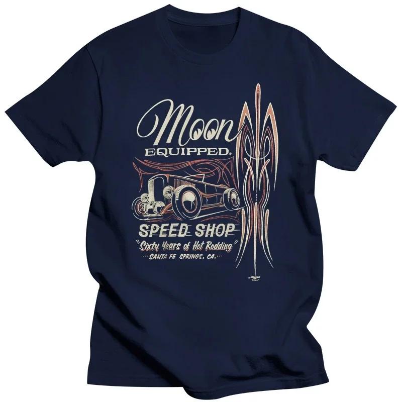 

Black Cotton Mqt075Bk More Size And Colors Tee Shirt Men S Mooneyes Moon Equipped Speed Shop 60 Years T-Shirt men clothing M