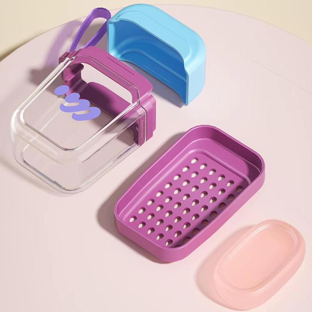 Soap Holder Travel Case Portable Soap Box Draining Dish With Lanyard  Compact Tray For Shower Outdoor Camping
