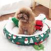 Winter Cat Mat Comfortable Round Christmas Calming Pet Sofa Pet Kitten Fuzzy Sleeping Mat For Home Dorm Bedroom Living Room