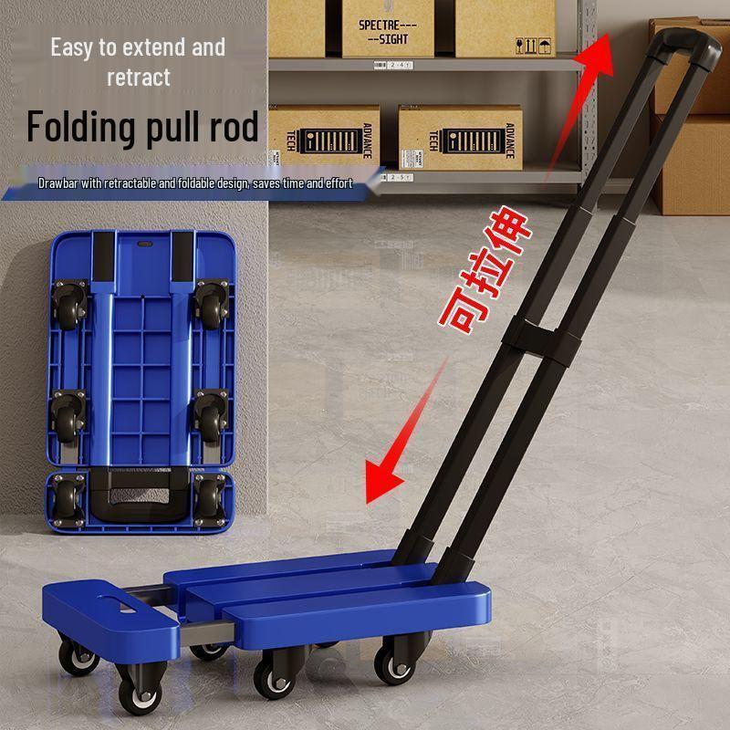 Enhanced Non-slip Portable Six-Wheel Shopping Cart with Retractable Handle