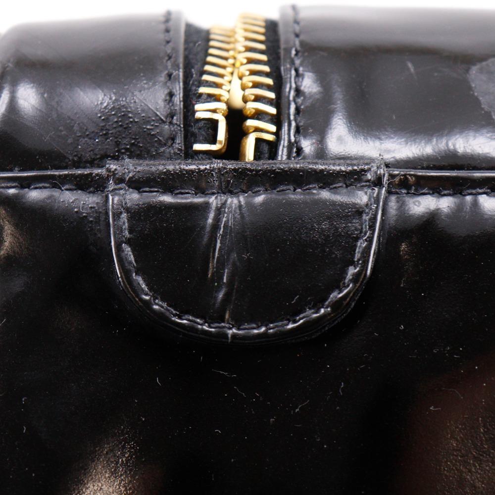 CHANEL COCO Mark Vanity A01998 Handbag Pouch black Patent leather Women Used