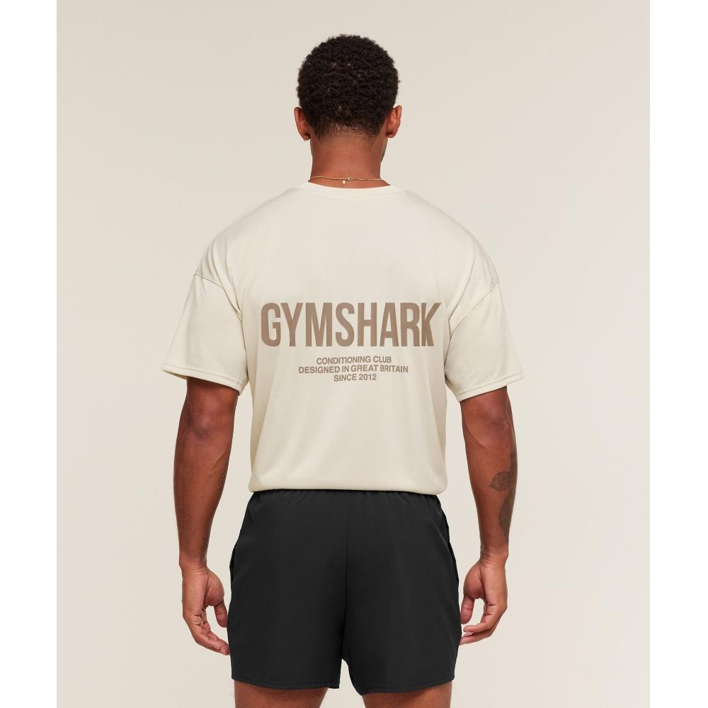 Gymshark CondiTioning Club Oversized T shirT Pebble Grey cemenT Brown A2b5y Gb79