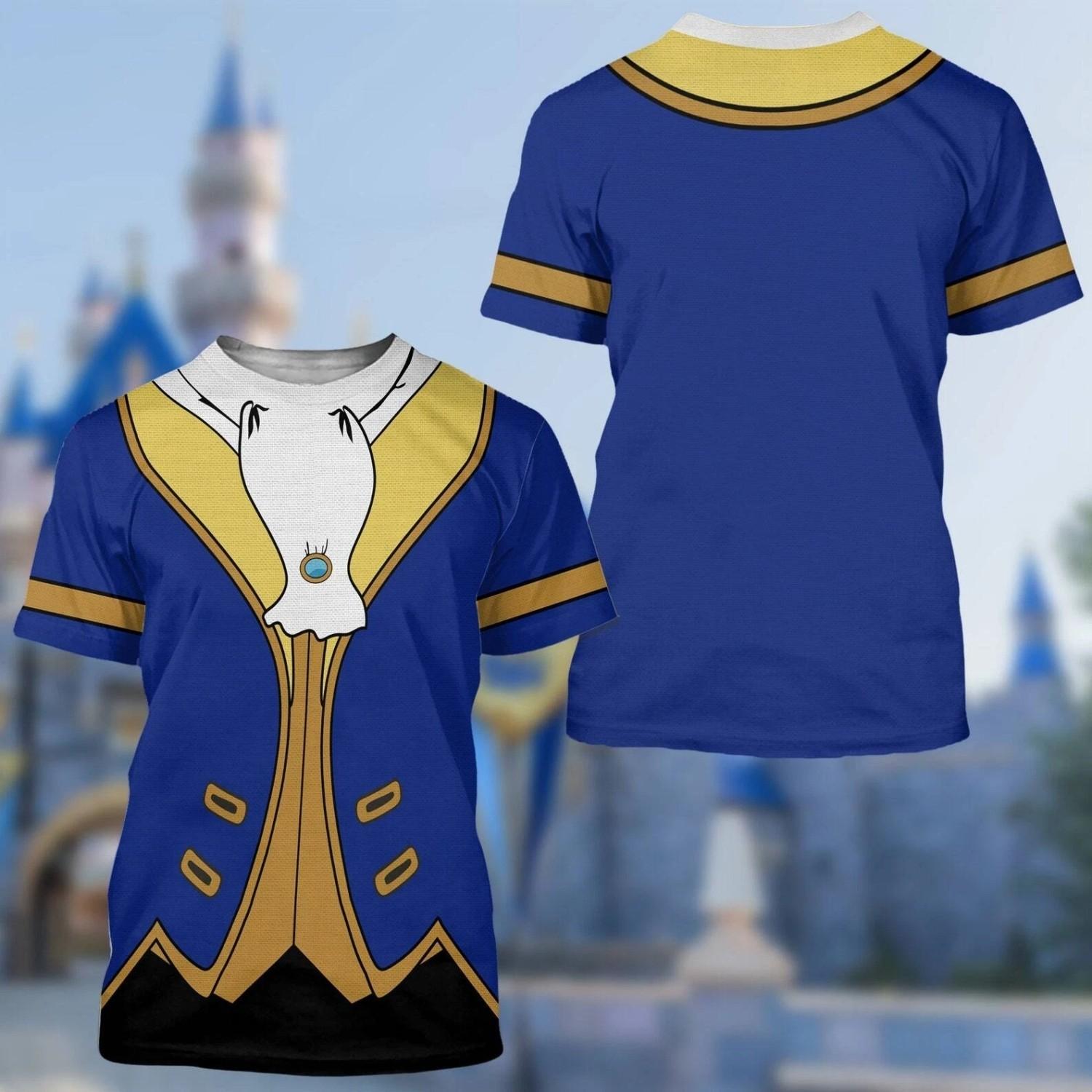 Beauty And The Beast Adam Prince Costume Cosplay Christmas Tshirt 3D Printed XXXXL