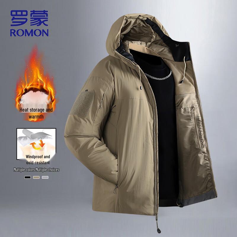 

ROMON Men s Hooded Warm Padded Jacket L
