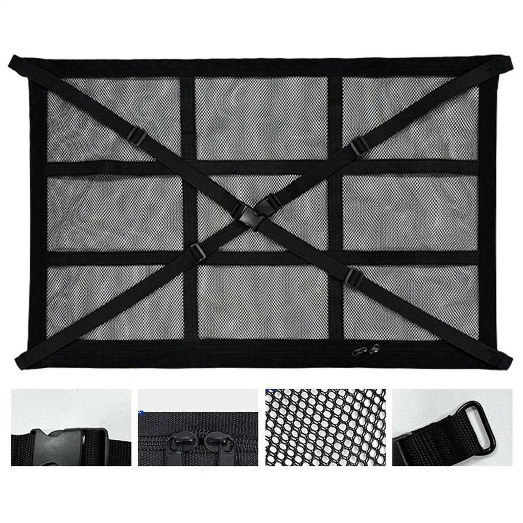 Car Ceiling Storage Organizer Car Overhead Storage Mesh Organizer Load-Bearing Overhead Roof Organization For Automotive Truck