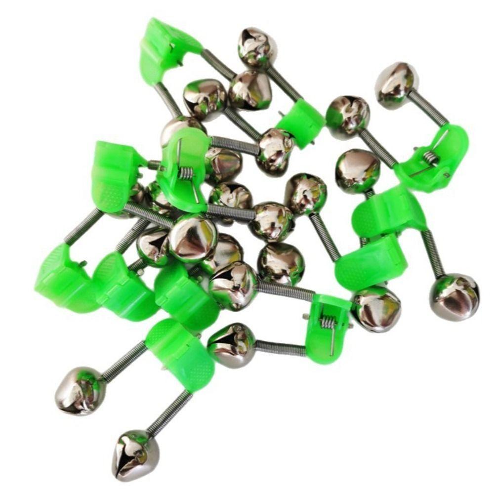 20Pcs Plastic Fishing Bite Alarms Rod Bells Tip Clip Spring Clip Fishing Bait Alarm  Night Fishing