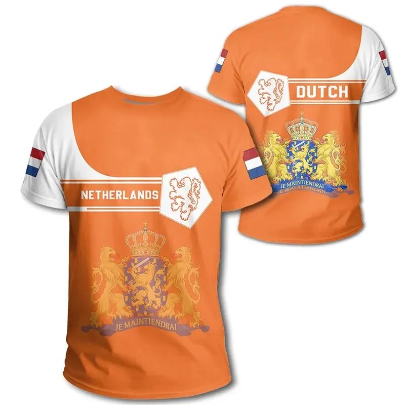 Niederländisches Teamtrikot 2026 Fußballtrikot Niederlande Flagge T-Shirt Herren 3D-Druck Niederländisches T-Shirt Trikot Fußball Deutschland Dropshipper