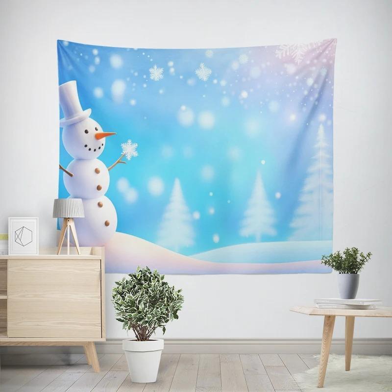 Neujahr Weihnachtsthema Schneemannmuster Wohnzimmer Schlafzimmer Dekotapisserie