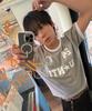 Eontaiteulseoul Untitle Heritage Crest Ringer Crop Short Sleeve Grey