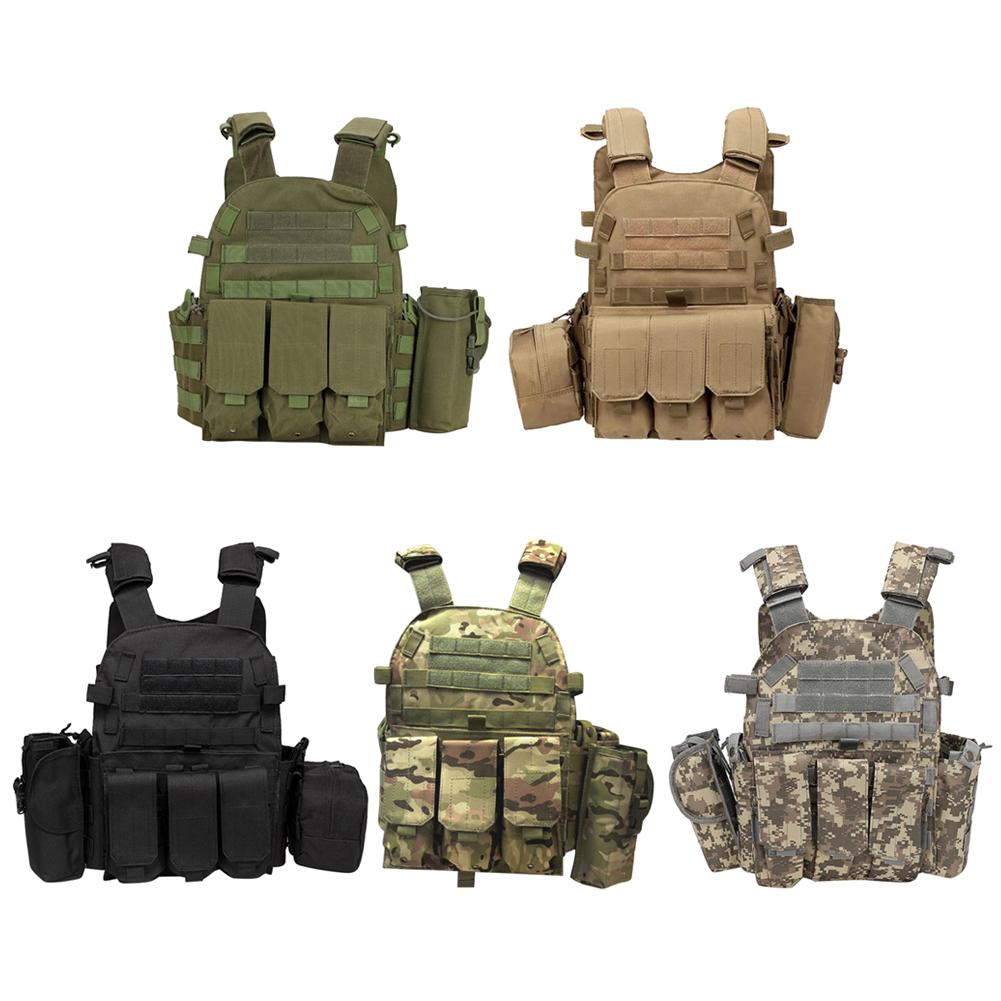 Nylon Tactical Vest MOLLE Camo Military Army Outdoor Hunting Airsoft CS Combat Body Armor Carrier Vest