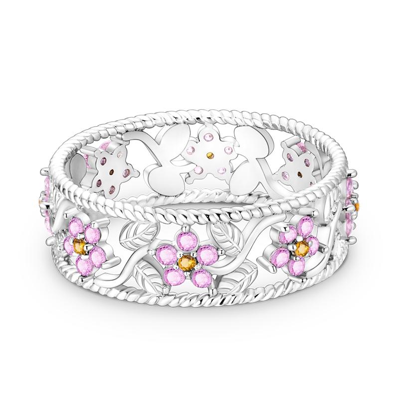New Rings for Women 925 Sterling Silver Tree of Life Sunflower Zircon Rings Fine Wedding Engagement Birthday Jewelry Gifts