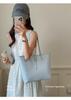 Women's Retro Woven Texture Tote Bag - Stylish Large Capacity Shoulder Handbag for Daily Commute
