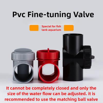 25/32/40mm PVC Gate Valve Aquarium Fine-tuning Valve Adjustable Flow Control Ball Valve For Fish Tank Filter Accessories Black