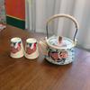 Kung Fu Carp Fish Tea Set, Ceramic Tea Infuser, Travel Portable TeaPot, TeaCup, Tea-Water Separation, Handle-Hanging Pot