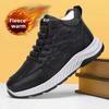 Schneestiefel Winter Neu Lederoberfläche Fleece Verdickt Hoher Schaft Baumwollschuhe Herren Fleece Warm Papa Schuhe