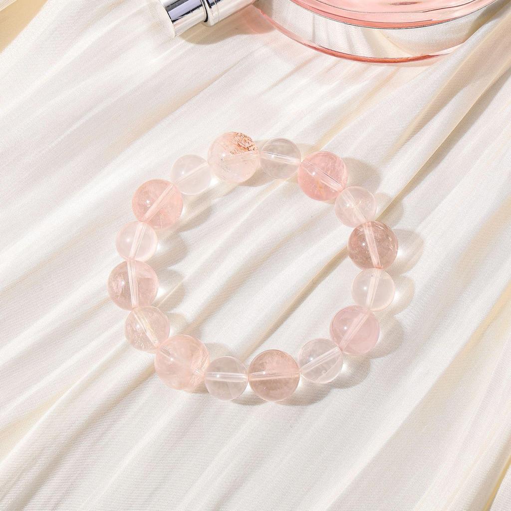 Rose Quartz & Morganite Bracelet - Ice Orange Pink, Original Design, Light Luxury, Sweet Style, Beaded Bestseller.
