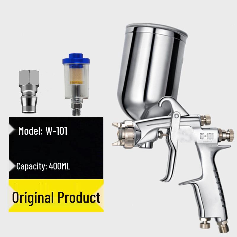 W101 Pneumatic Paint Spray Gun with High Atomization for Furniture, Upper & Lower Pot, New Model W71/W77