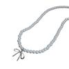 Sophisticated Pearl Necklace Accessory Delightful Necklace with Bowknot Pendant Beaded Chain for Collection Enthusiasts