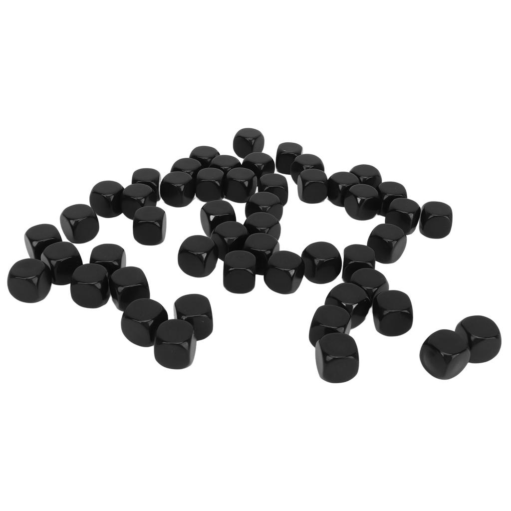 50PCS Blank Six Sided Dice Round Corner Plastic 0.6in Dice Cubes for Board Games DIY Sticker Math Teaching Party