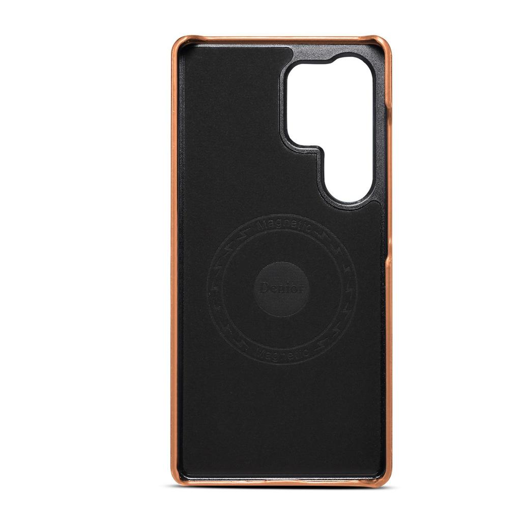 Samsung S25 Ultra Retro Leather Phone Case with Invisible Magnetic Buckle and Drop-Proof Hard Shell