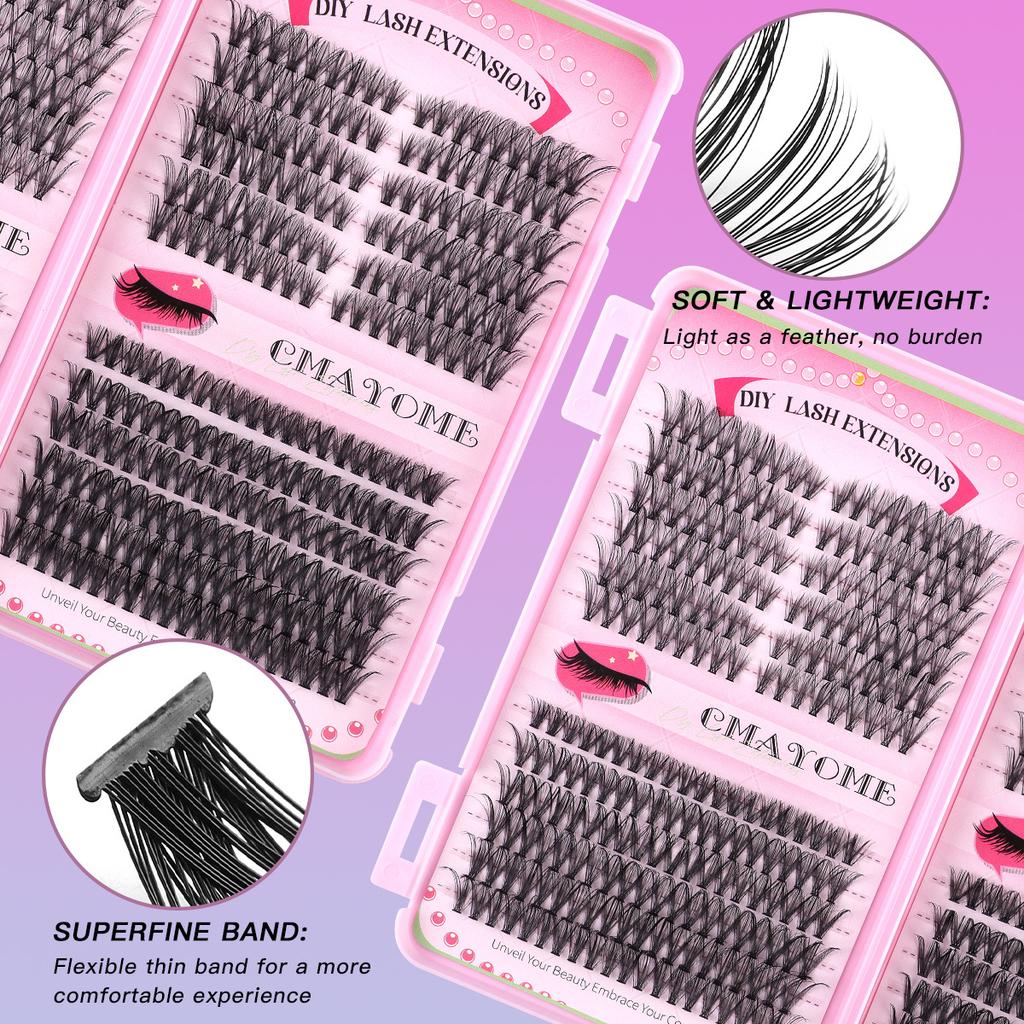 456 Clusters D Curve Single Cluster False Eyelashes Segmented Grafting Flower Hair 10-16Mmdiy Thick Eyelashes