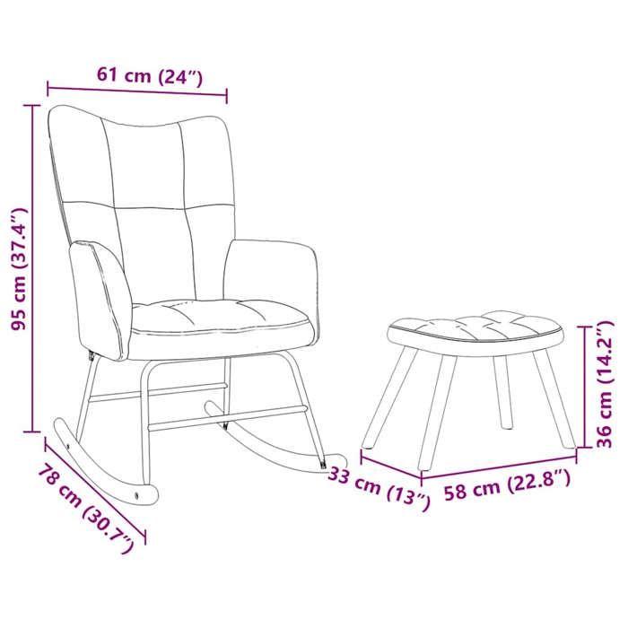 VidaXL Chaise à bascule avec repose-pied Noir Tissu, chaise, chaise de relaxation, fauteuil relax, chaise de salon, bascule, 4016802
