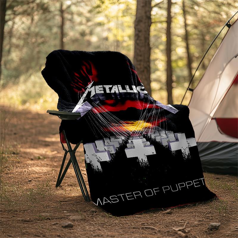 1pc Rammstein1 Theme Blanket - Digital Print, Polyester, Cozy for All Seasons, Perfect for Outdoor, Camping, and Travel
