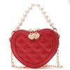 Adorable Heart-shaped Mini Crossbody Bag For Kids With Stylish Pearl Handle In Various Colors