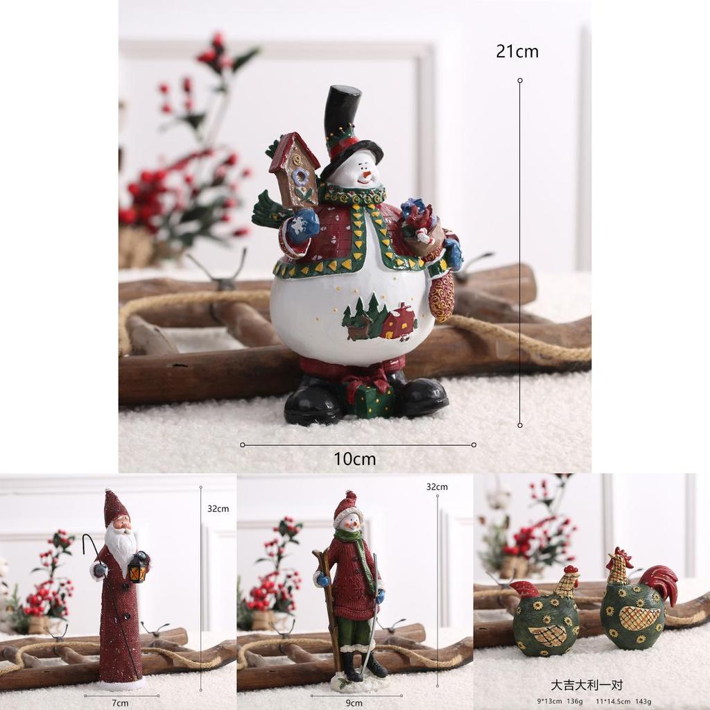 Modern Christmas Tree Ornaments Resin Santa And Snowman Hanging Decorations For Festive Home