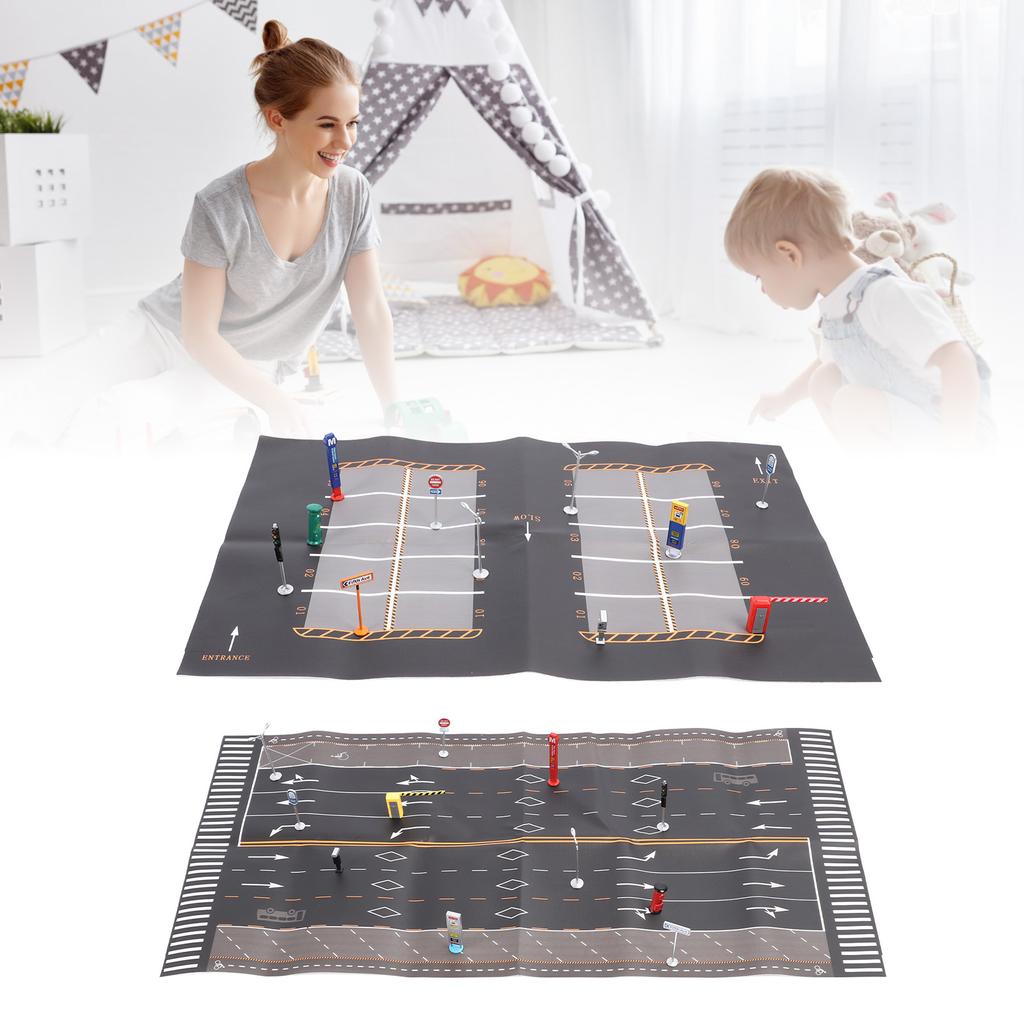 Miniature Traffic Road Model Toy Lifelike Educational Interactive Decorative Miniature Traffic Road