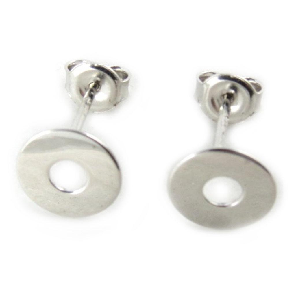 Les Trésors De Lily [N2217] - Silver 'Zen' Earrings - 9 Mm (rhodium-plated)