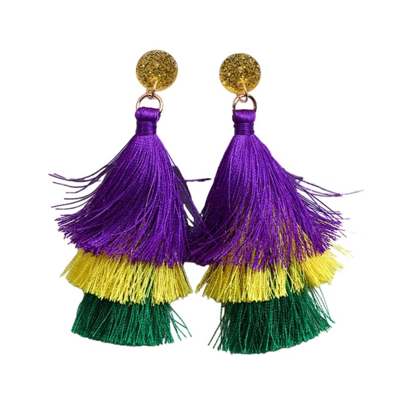 Fashion Carnival Earrings Bohemian Colorful Dangle Drop Earrings Brazilian Sambas Dancer Ear Accessories Pendant Earrings