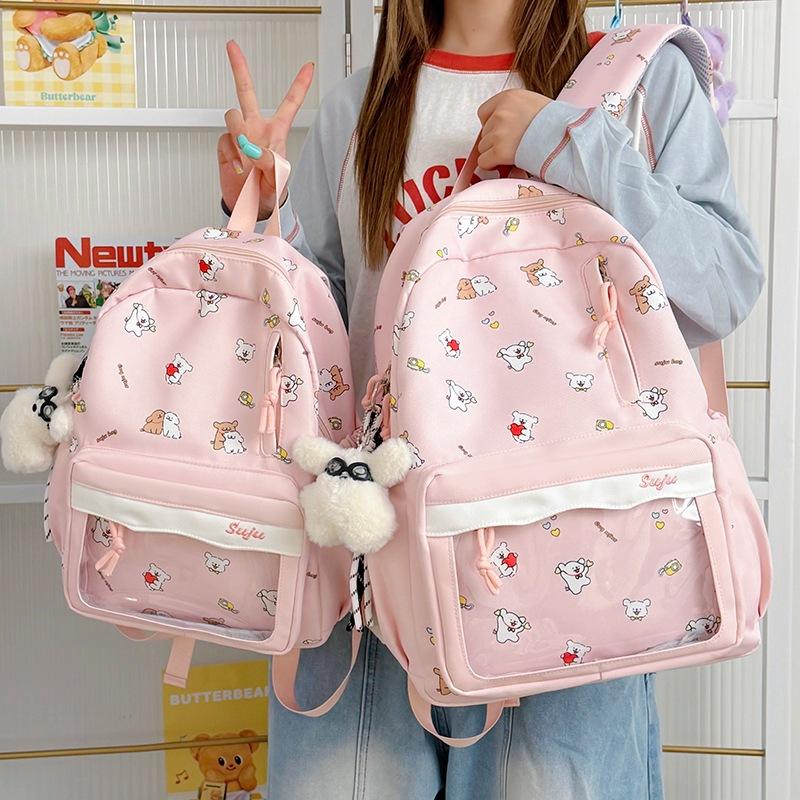Schoolbag New Cartoon Puppy Printed Backpack Junior High School Schoolbag Ins Niche High Value Backpack