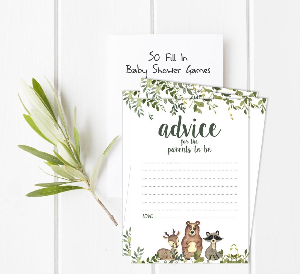 Inkdotpot 50A  Advice CardsA  New ParentsA  For Baby Shower Game Jungle Animals Party SuppliesA  Gender Neutral Advice For New Mom &
