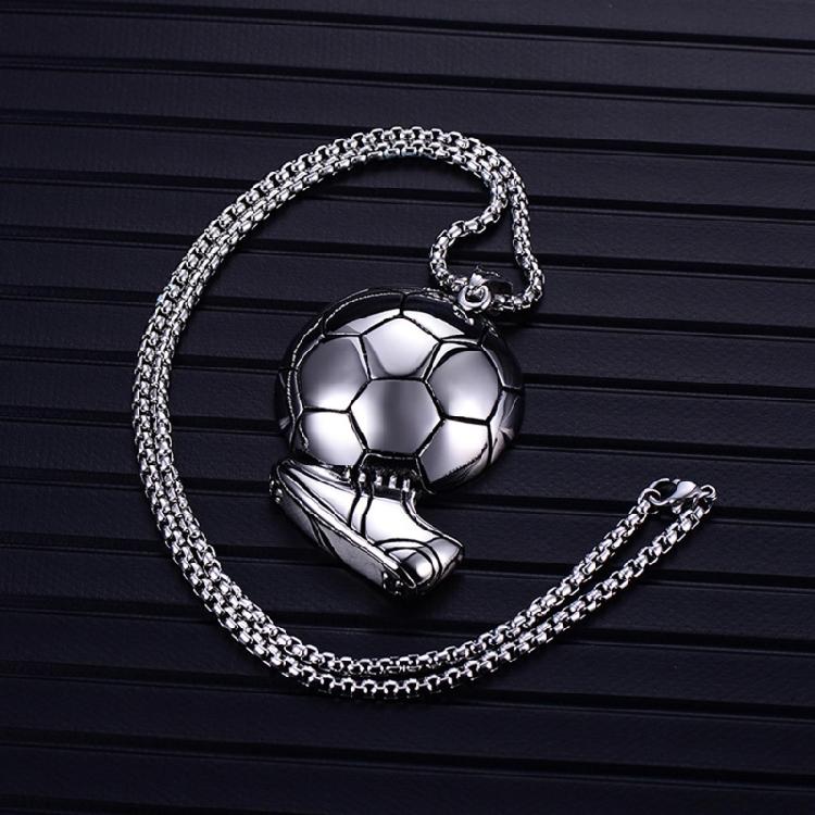Silver Gold Round Soccer Ball Pendant Necklace Sport Jewelry Stainless Steel