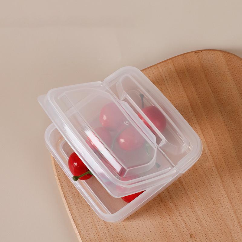 Sliced Cheese Container Food Grade Plastic Butter Block Fresh Storage Box with Flip Lid Refrigerator Garlic Onion Portion Box