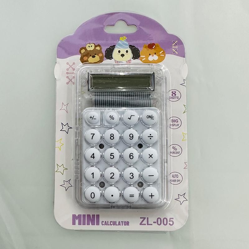 Adorable Mini Transparent Calculator - Handheld, Portable, Candy-Colored Student Gift