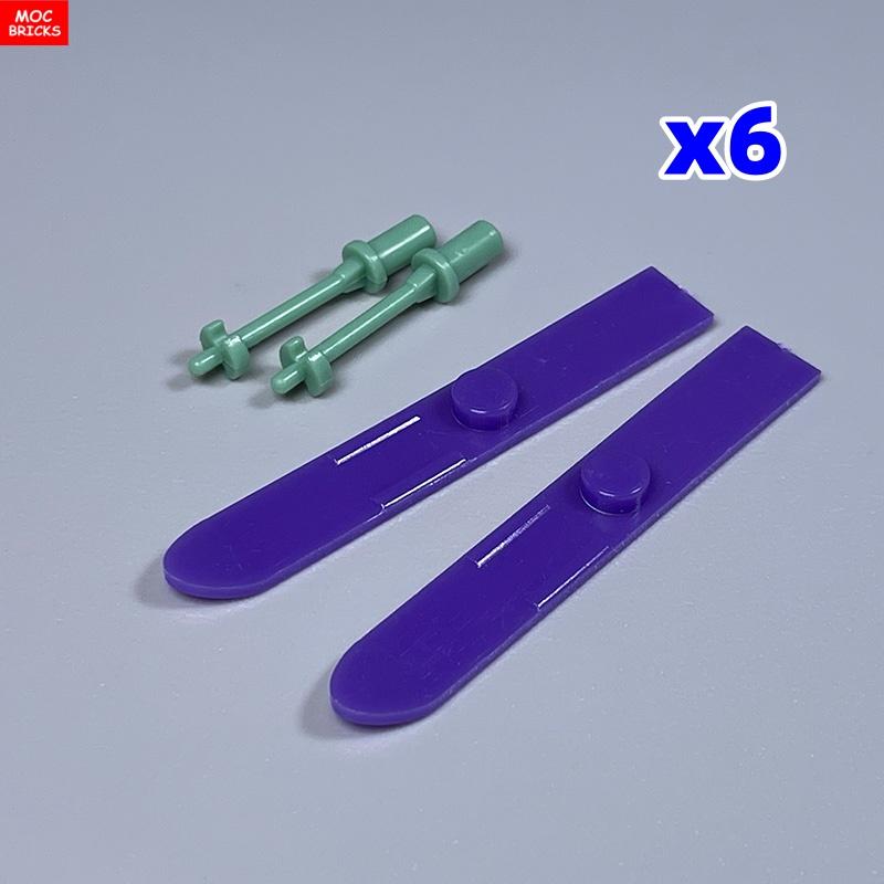 6sets MOC Bricks Utensil Ski Skiing Pole 90509 90540 Assembled Building Blocks Accessories Children's Toys Plastic Dolls