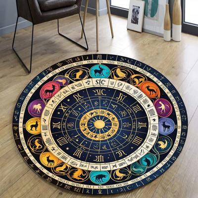 Moderne Ronde Horoscoop Vloerkleed met Sterrenkaart Ontwerp Hemelse Slaapkamer Woonkamer Tapijt Vloermat Decoratie Salontafel Vloermat