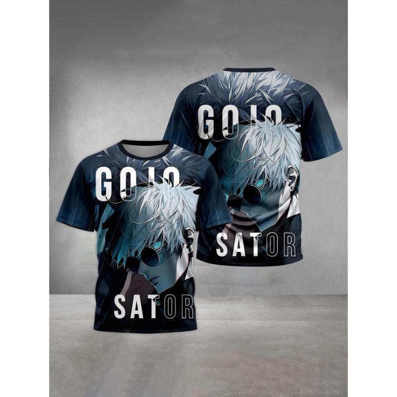 Summer Round Neck 3D Jujutsu Kaisen Satoru Gojo Printed Top Fashionable Casual Short Sleeved Children's Boy T-shirts
