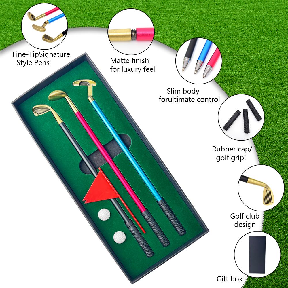 Creative Golf-Themed Gift Pen Set for Adults & Kids Mini Club Ballpoint Pen with Promotional Tabletop Game