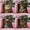 R-Renaissance R-R-Royal Cat Funny Pillow Case Safe Custom Photo Pillow, Anti-fade Brushed Fleece Cushion, Maternal