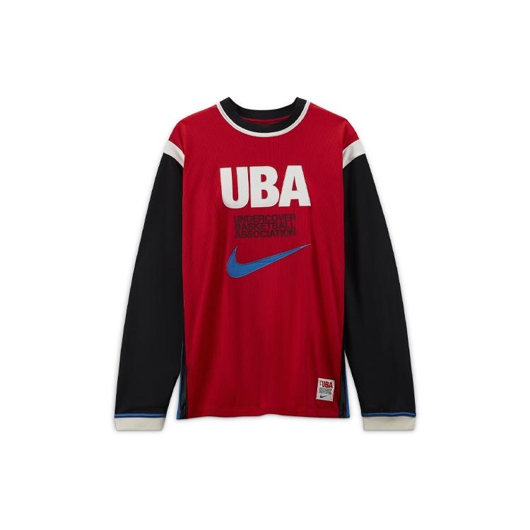 Nike Long-Shooting Top Contrasting Colors Printing Pattern Basketball Long Sleeves Asia Edition Red Men s CZ4701-611 M