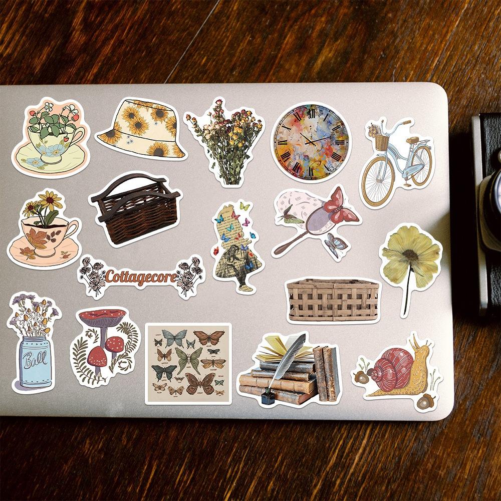 50 sheets/8 retro stickers, artistic patterns, waterproof graffiti, luggage, notebook, mobile phone, account materials, stickers