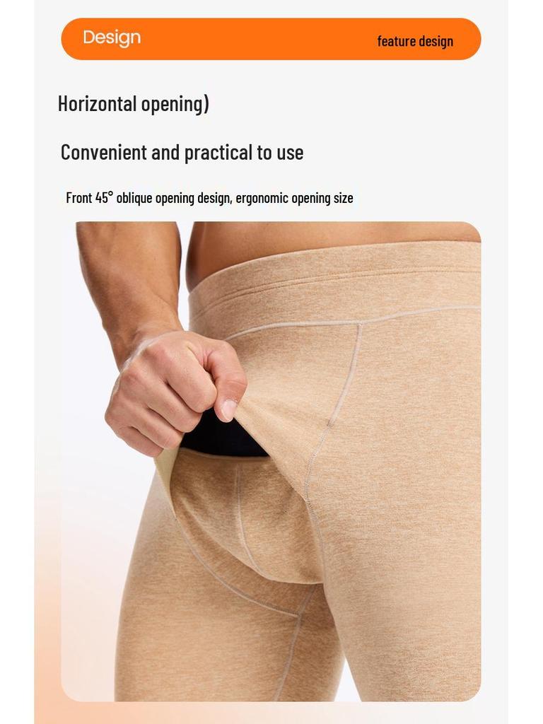 Men's Extra Thick Double-Sided Flannel Fleece Lined Antibacterial Warm Knit Pants