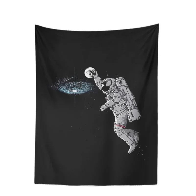 Space Skateboarding Astronaut Tapestry Unique Cosmic Design Perfect for Bedroom Decor Large Wall Hanging Artwork