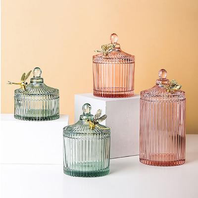 Vasetto Portacaramelle in Vetro Lusso Leggero Vasetto Contenitore Scatola per Gioielli Tavolino da Salotto Scatola per Frutta Secca Vasetto Contenitore Retrò Decorazione per la Casa
