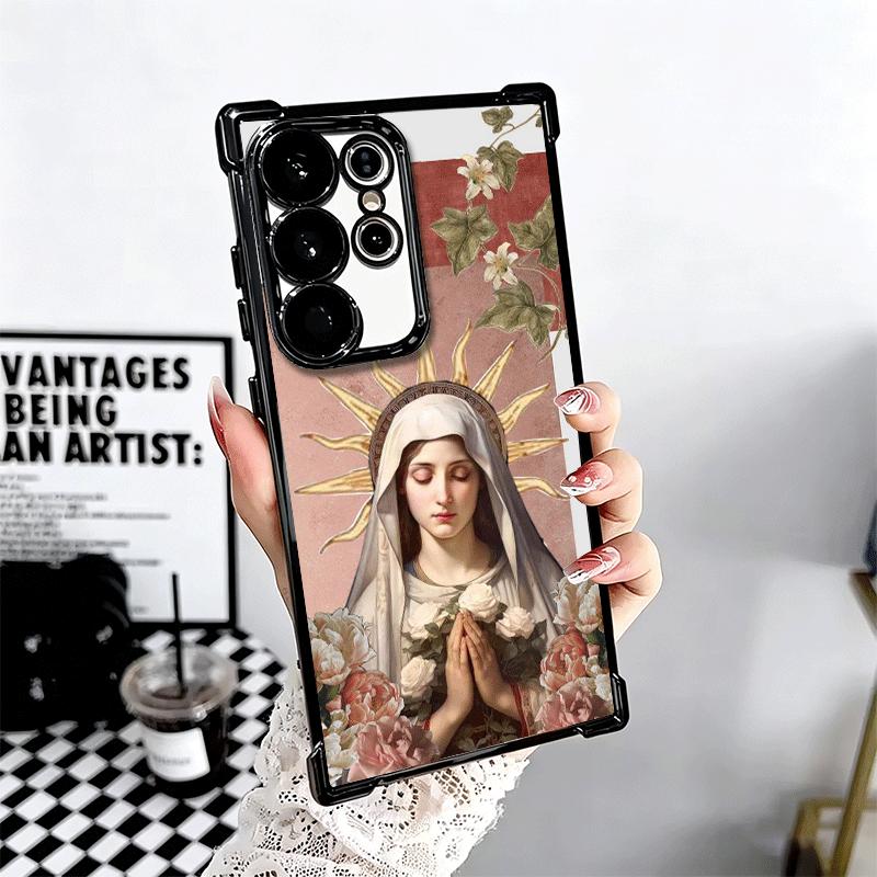 Virgen Mary Virgin De Guadalupe Plating Phone Case For Samsung Galaxy S24 S25 FE S26 Edge S23 Ultra S22 S21 Plus S20 Anti-Fall A