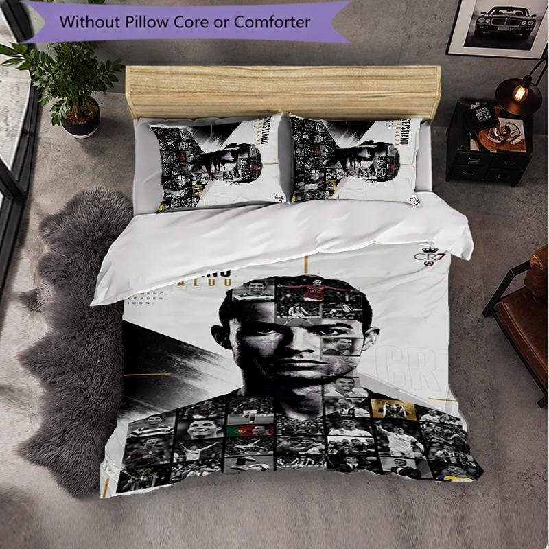 Cristiano Ronaldo Themed Bedding 3Pcs Duvet Cover Set Decorative Bed Linen For Teen Room Home Decoration