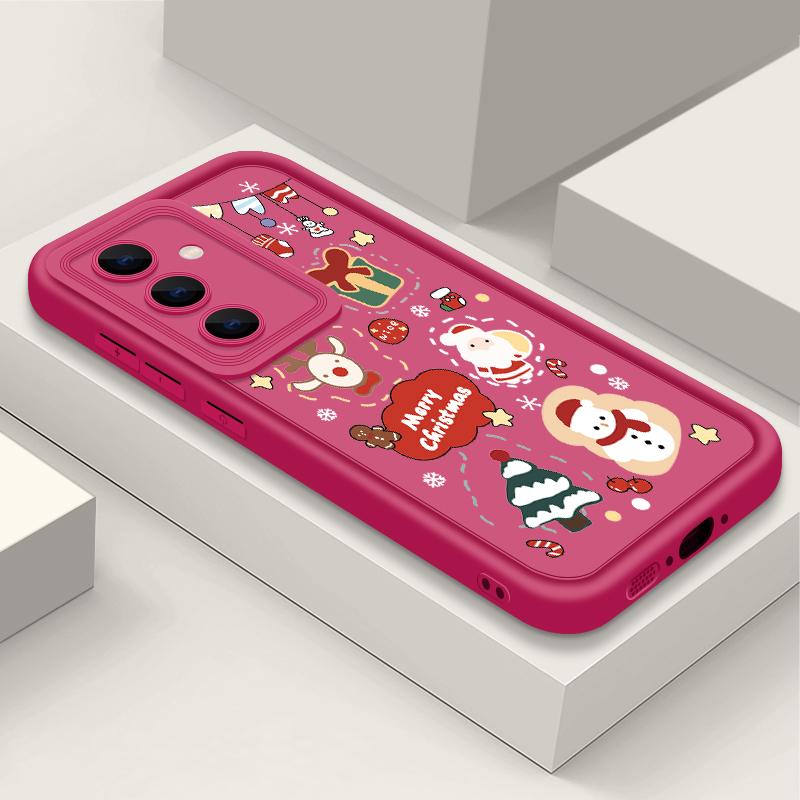 Cartoon Weihnachtsbaum Druck Hülle für Samsung S25 Ultra S24 FE S23 S22 A56 A36 A16 A15 A55 A35 TPU Weich Matt Stoßfest Handyhülle